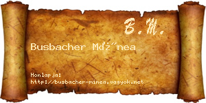 Busbacher Mínea névjegykártya